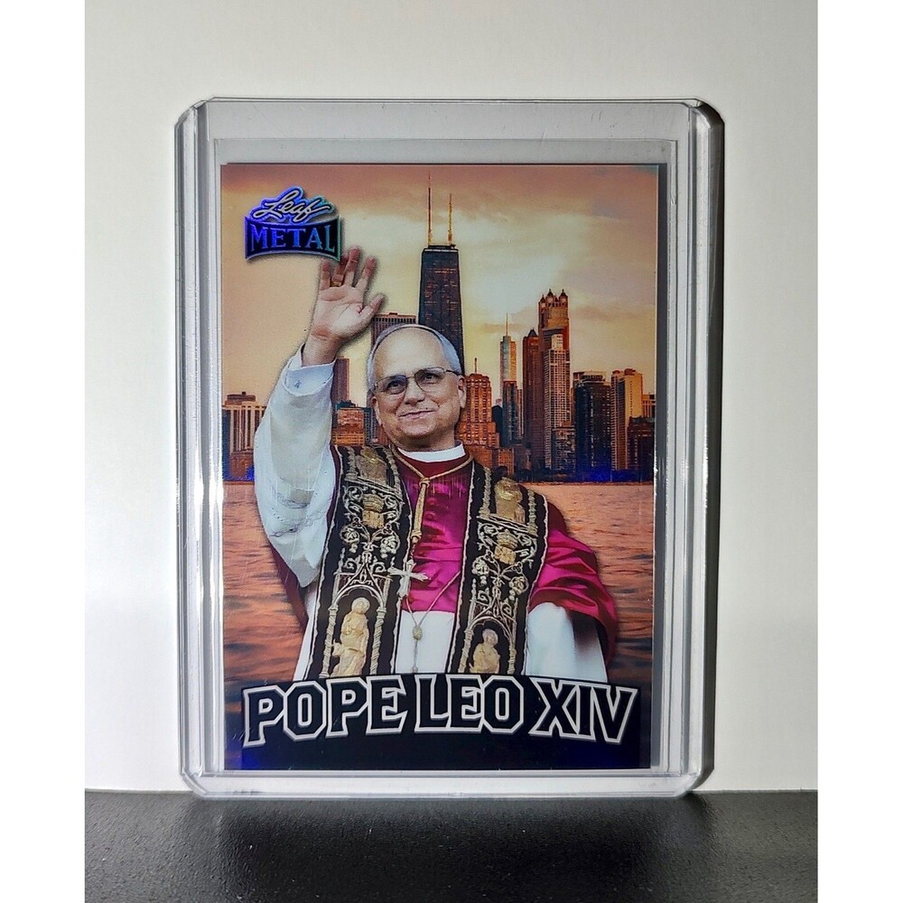 Pope Leo XIV 2025 Leaf Metal Trading Card Chicago Skyline Parallel /639
